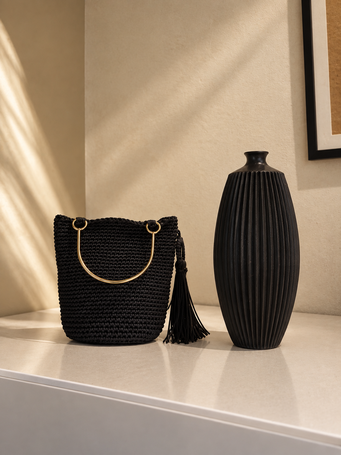 Handbag Tejida Negra